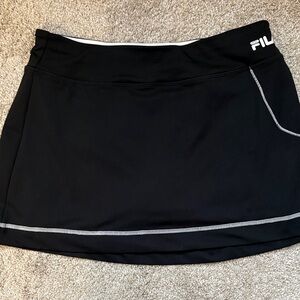 Fila Black Athletic Skort with White Stitching